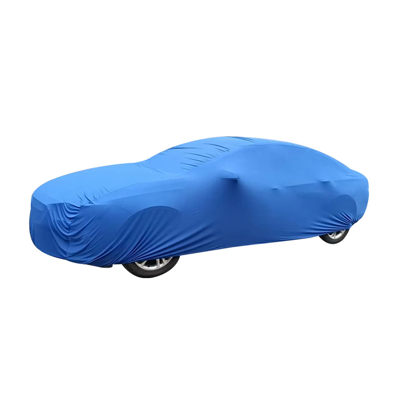 Highly Elastic Velvet Car Cover Blue Spandex Exhibition